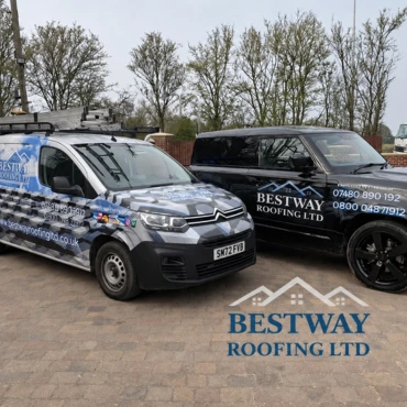 Bestway Roofing Ltd service vans equipped for flat roofing, chimney repairs, and complete roof replacements in the Chelmsford area.